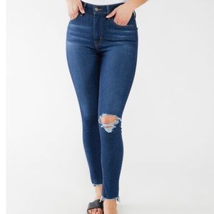 Levi’s mile high super skinny distressed jeans